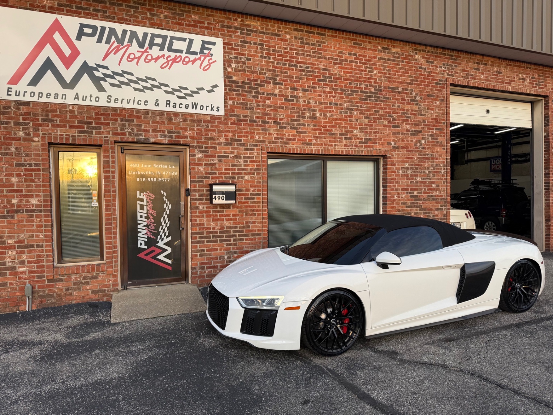 Audi R8 at Pinnacle Motorsports facility