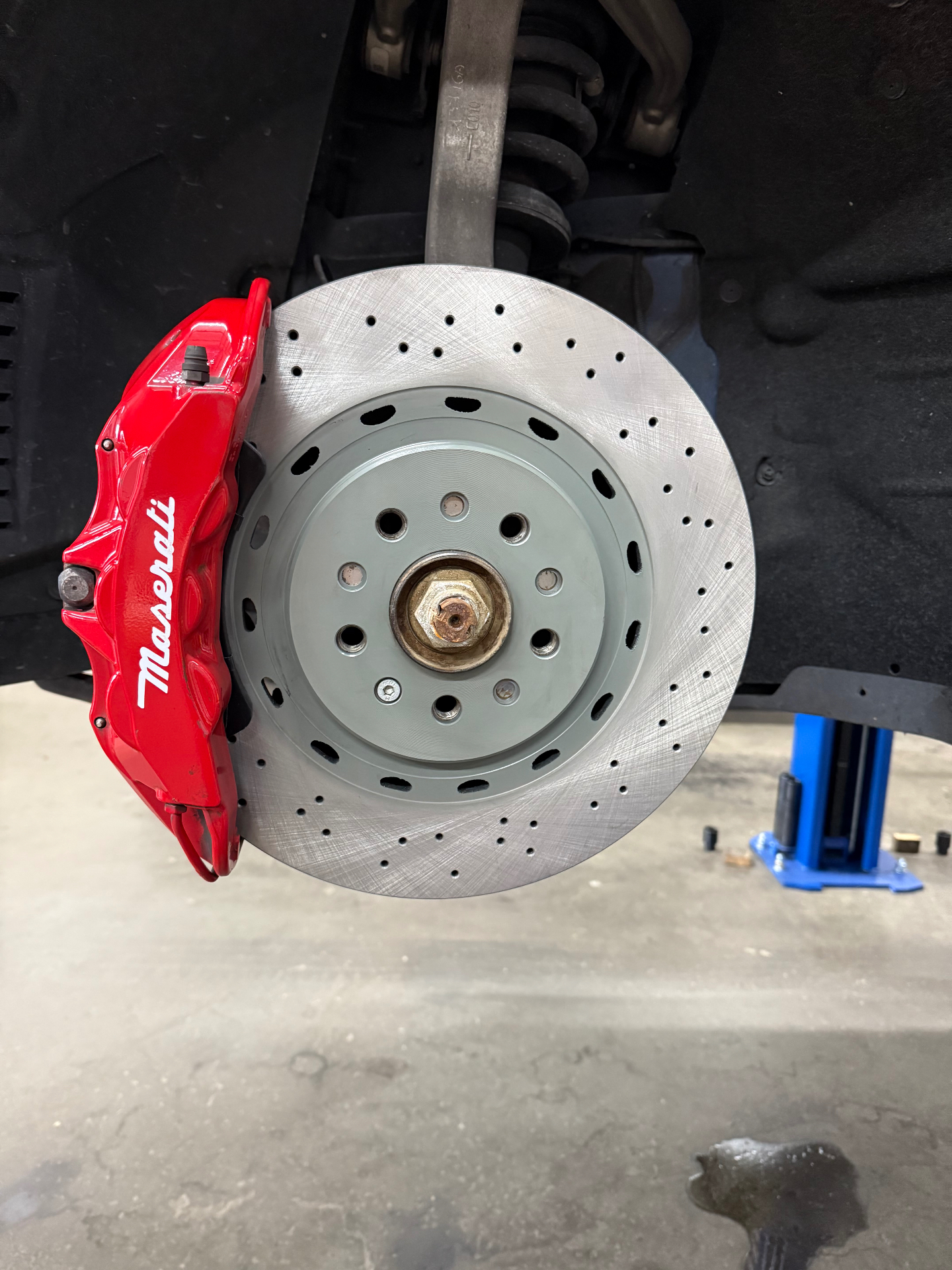 Exotic supercar in garage